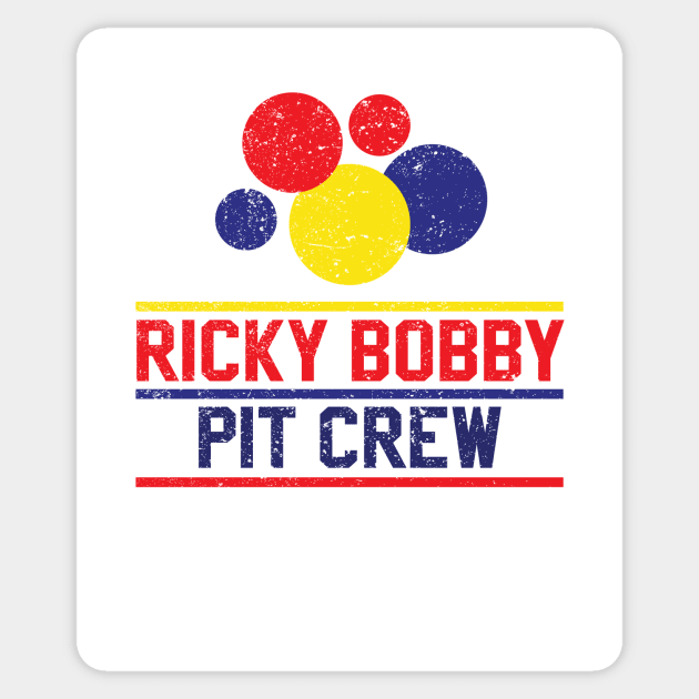 Ricky Bobby Pit Crew (Rough Distressed Texture) Sticker by DavidLoblaw